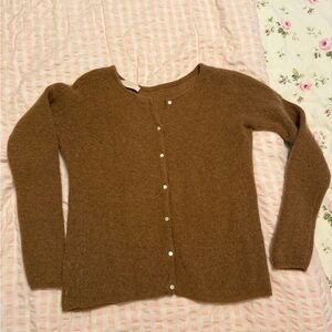 Sezane Gaspard Cardigan in Camel